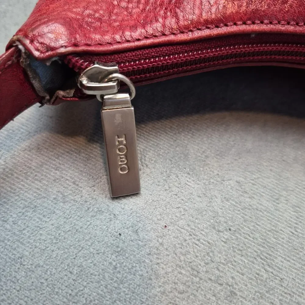 Hobo International Old Money Vintage Minimalist Red Leather Medium Shoulder Bag
